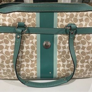 COACH zipper top Authentic F15132 Chelsea Herotage Handbag